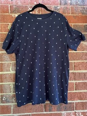 Old Navy Navy Tee with White Anchor Motif